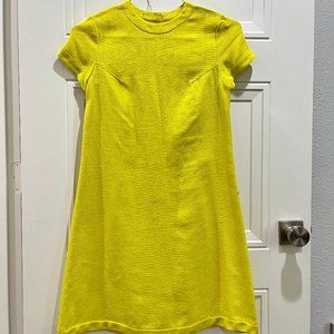 Vintage Yellow 70s Short-Sleeved A-Line Dress